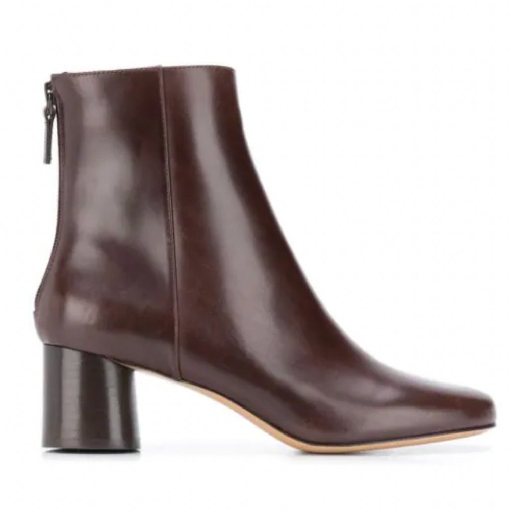 SANDRO Sacha Shoes Brown Leather Ankle Boots
